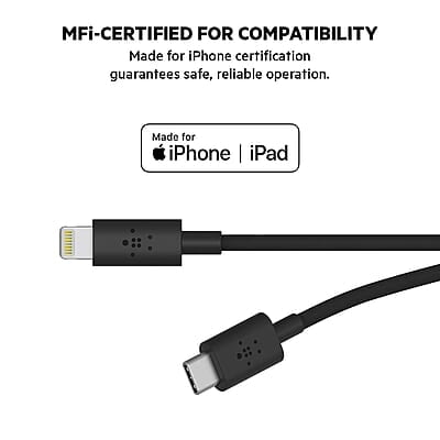 Belkin International Lightning Cable 2A 1m USB-C Cable with Lightning Connector