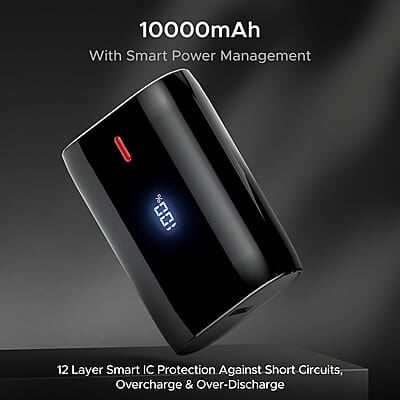 boAt EnergyShroom PB300 Air 10000mAh Power Bank (Carbon Black) boAt EnergyShroom PB300 Air 10000mAh Power Bank (Carbon Black)