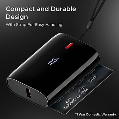 boAt EnergyShroom PB300 Air 10000mAh Power Bank (Carbon Black) boAt EnergyShroom PB300 Air 10000mAh Power Bank (Carbon Black)