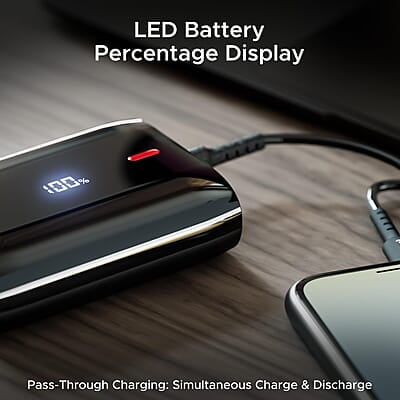 boAt EnergyShroom PB300 Air 10000mAh Power Bank (Carbon Black) boAt EnergyShroom PB300 Air 10000mAh Power Bank (Carbon Black)