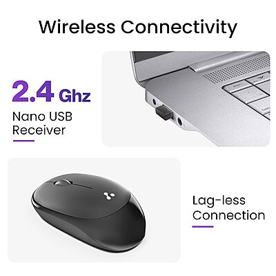 Ambrane Sliq-2 Wireless Mouse (Black) Ambrane Sliq-2 Wireless Mouse (Black)