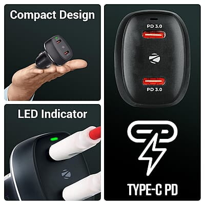 Zebronics CC60 Car Charger 60W Zebronics CC60 Car Charger 60W