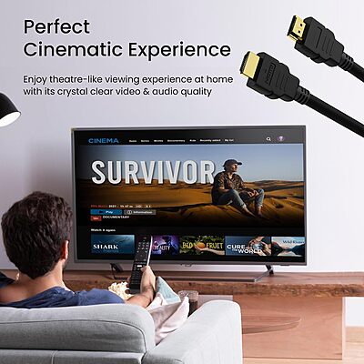 Ambrane AHDMS30G HDMI Cable (Black) Ambrane AHDMS30G HDMI Cable (Black)