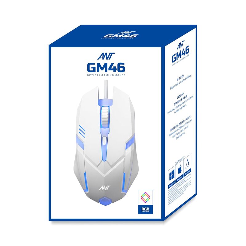 Ant Esports GM46 Gaming Mouse (White) Ant Esports GM46 Gaming Mouse (White)