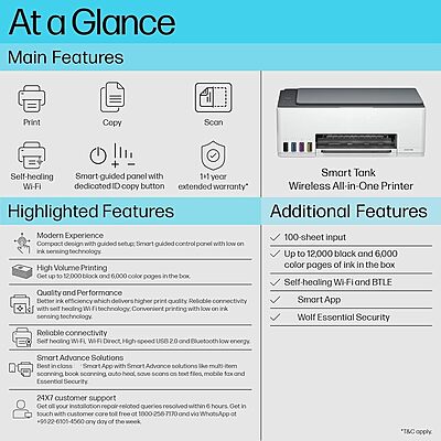 HP Smart Tank 585 Printer (Dark Surf Blue) HP Smart Tank 585 Printer (Dark Surf Blue)