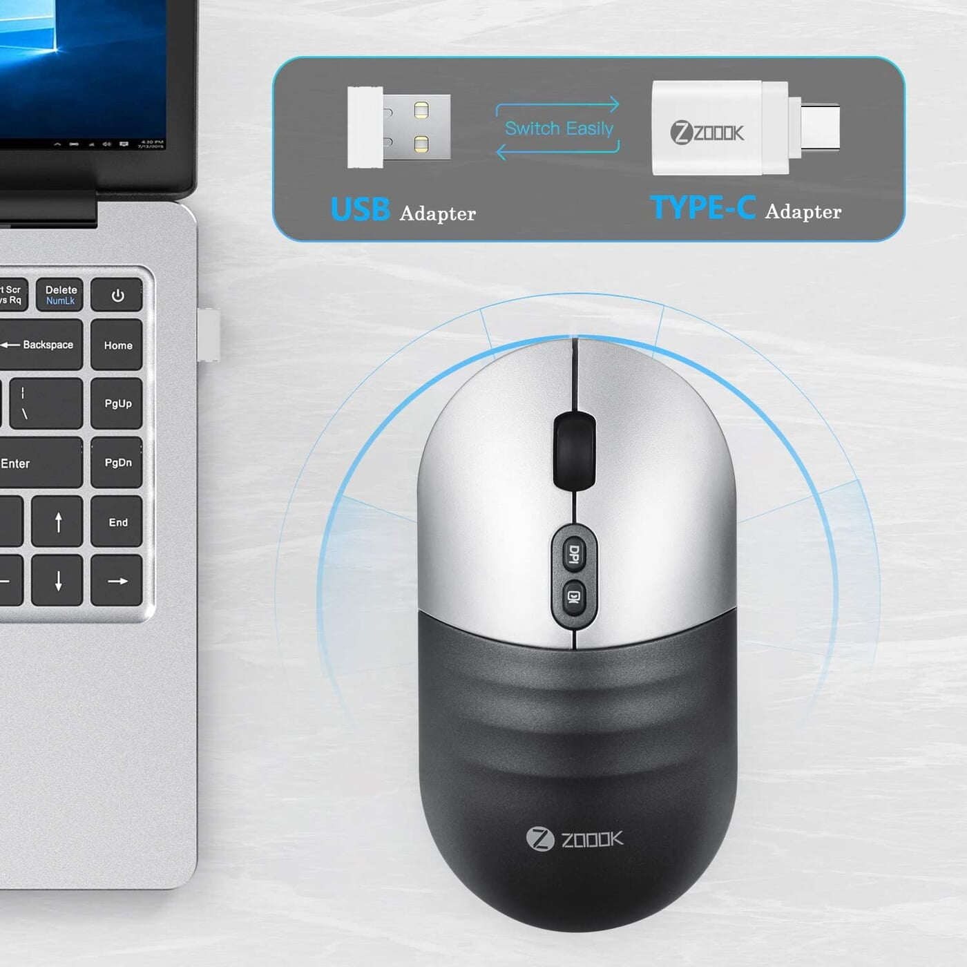 ZOOOK Jaguar Rechargable Wireless Mouse with Type C OTG ZOOOK Jaguar Rechargable Wireless Mouse with Type C OTG