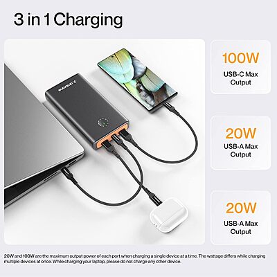 Ambrane PowerLit Ultra 25000 mAh (Black) Ambrane PowerLit Ultra 25000 mAh (Black)