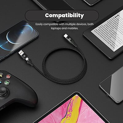 Portronics Konnect J4 USB A + Type C to Type C Cable Portronics Konnect J4 USB A + Type C to Type C Cable