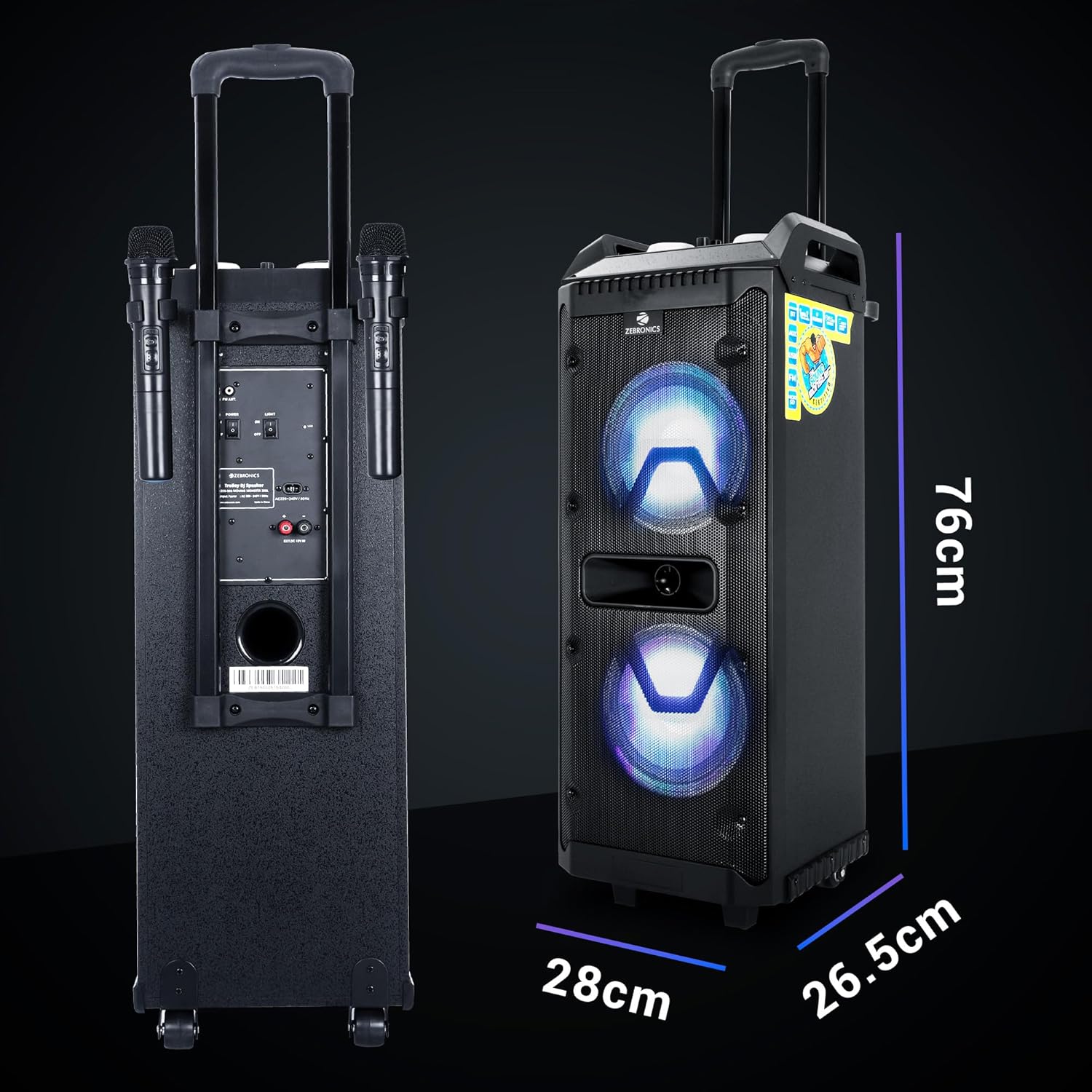 Zebronics 501 Moving Monster 2X8L Trolley Speaker Zebronics 501 Moving Monster 2X8L Trolley Speaker