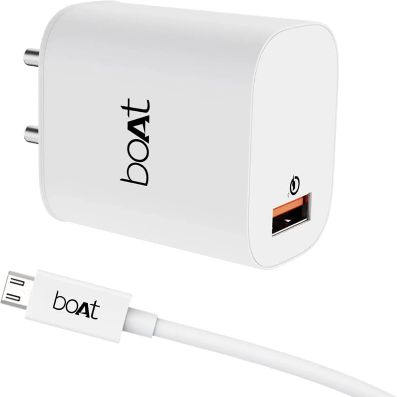 boAt WCD QC3A Charger with Micro USB Cable boAt WCD QC3A Charger with Micro USB Cable